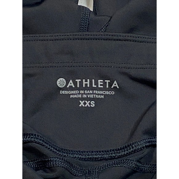 Athleta Women Size XXS Black Bike Shorts with 2 Side Zipper Pockets - Picture 7 of 14